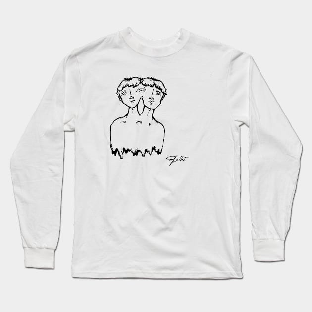 Double Headed Man Long Sleeve T-Shirt by apokatastasis